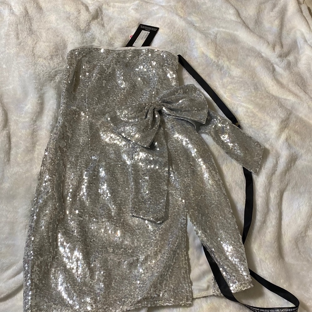 Silver sequin dress